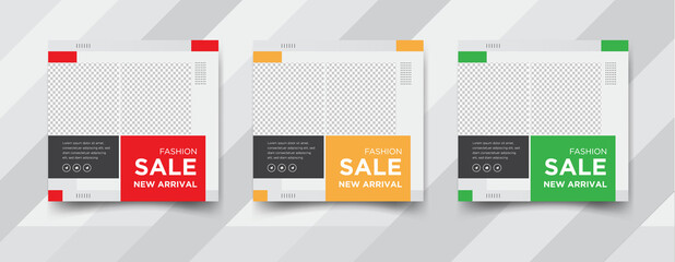 Fashion sale new arrival social media square banners 