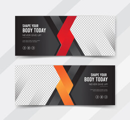 Shape your body today web banner cover templates design 
