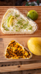 passion fruit cake and lemon cake