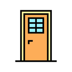 door with window color icon vector. door with window sign. isolated symbol illustration