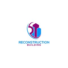 Reconstrution Building Logo Design Vector