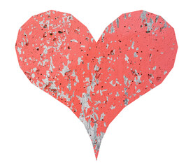 Heart with old red wall texture