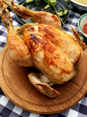 アウトドアで作ったローストチキン