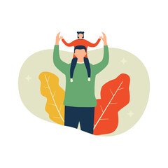 Vector illustration, happy father’s day concept with charcater