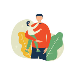 Vector illustration, happy father’s day concept with charcater