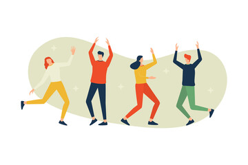 Vector illustration, happy peoples concept, celebration, friendship day