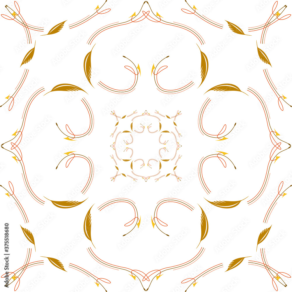 Poster Scarf design. Frame.vector tiles background with color.