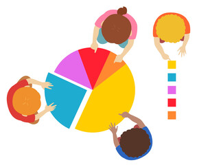 Kids Pie Chart Legend Learning Illustration