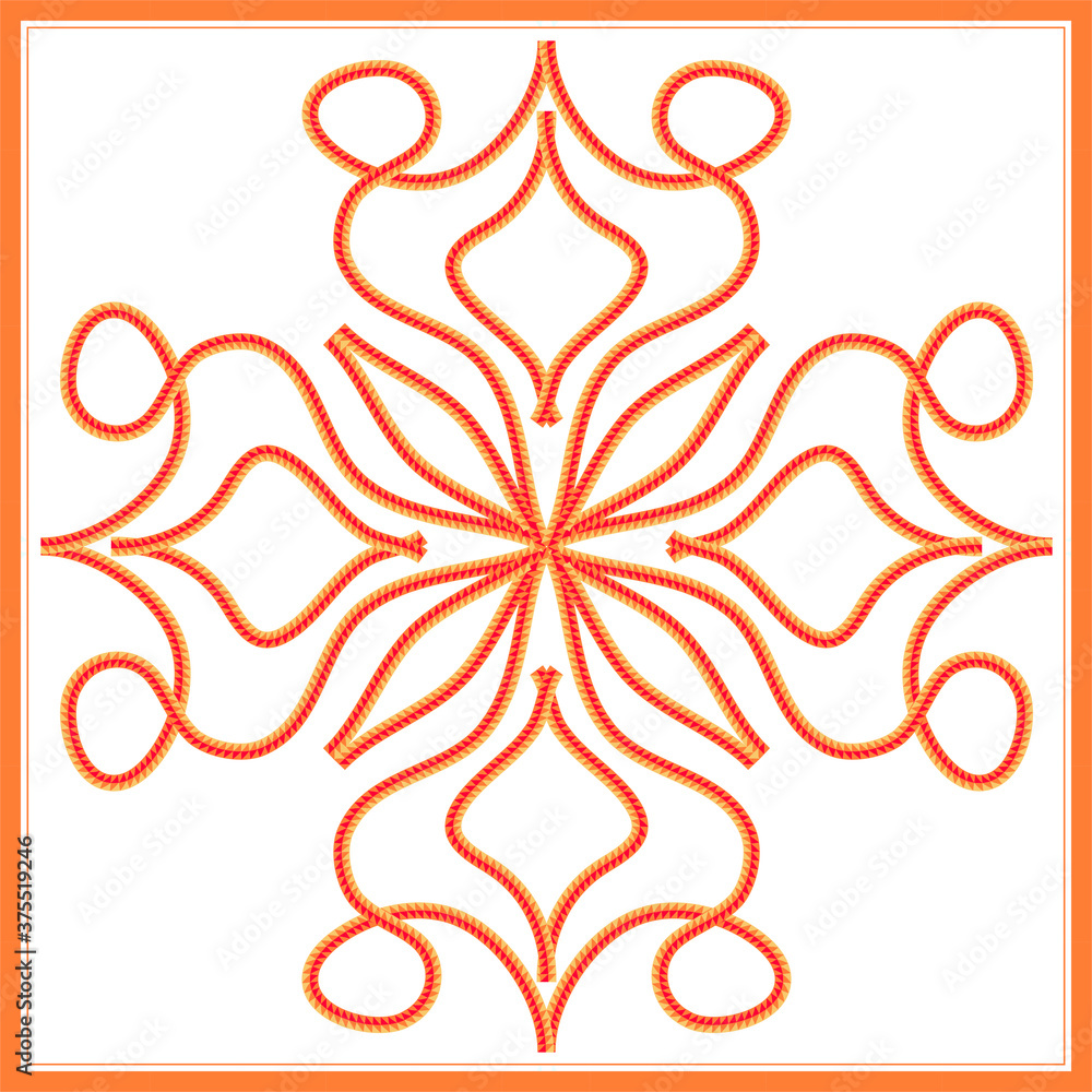 Poster scarf design. frame.vector tiles background with color.