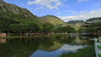 lake and mountains