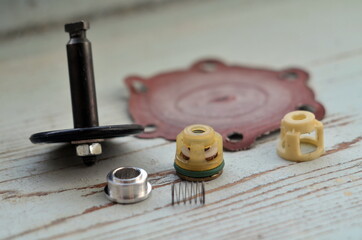 Photo of parts for mechanical fuel pump