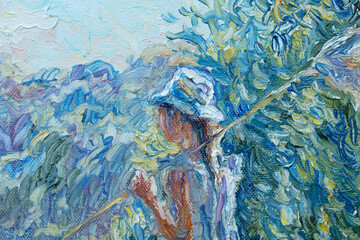Fototapeta premium oil painting, portrait, handmade drawing