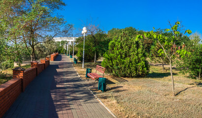 Seaside park in Chernomorsk, Ukraine