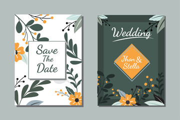 Cover floral design cover template wedding invitation