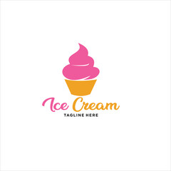 ice cream logo design silhouette icon vector