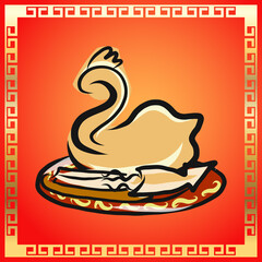  offering food Chinese  vector image .