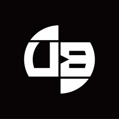 Fototapeta na wymiar UB Logo monogram with slice circle shape rotate design template