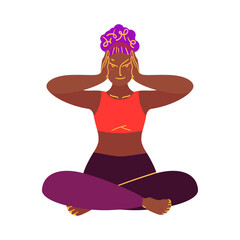 The girl makes a facial massage. Beauty, care, hygiene concept clipart. Vector. Flat style.