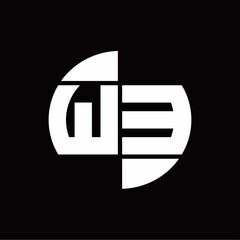 Fototapeta na wymiar WE Logo monogram with slice circle shape rotate design template