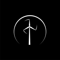 Wind turbine icon isolated on dark background
