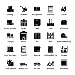 Warehouse Solid Icons Pack 
