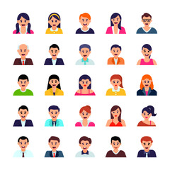 Human Avatars Flat Icons Set 