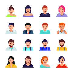 Different Avatars Flat Icons Set 
