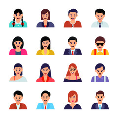Pack of Different Avatars Flat Vectors 