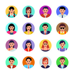 Pack of Different Avatars Flat Vectors 
