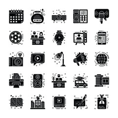 Journalism and Mass Media Solid Vectors Pack 