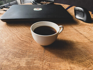 cup of coffee and notebook