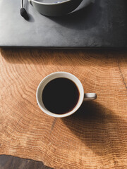 work from home with a cup of coffee