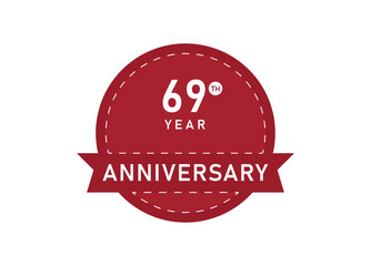 69 years anniversary Badges design 