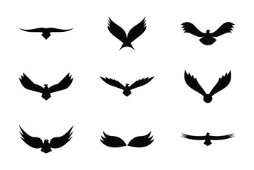 Eagle Symbols Solid Icons Set