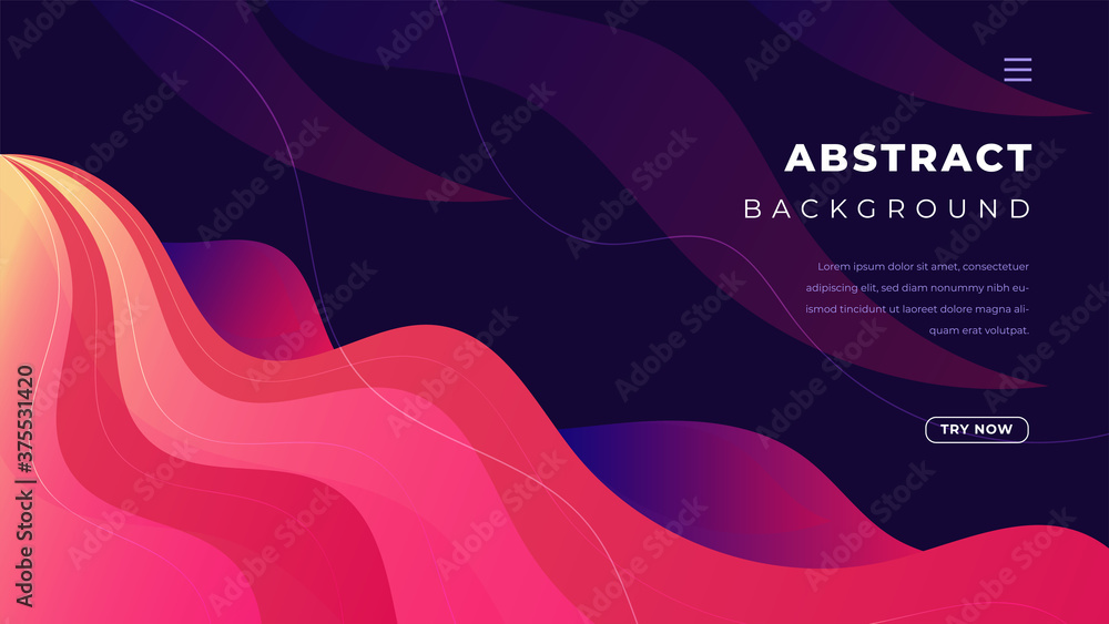 Poster vector abstract background - liquid bubble shapes on fluid gradient with shadows and light effects. 