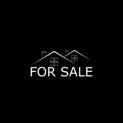 House for sale icon isolated on dark background