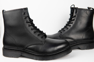 black leather boots