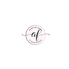 AF Initial handwriting logo template vector
