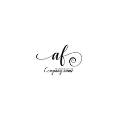 AF Initial handwriting logo template vector
