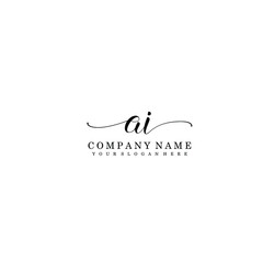 AI Initial handwriting logo template vector
