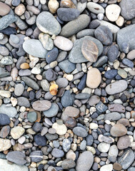 Stone pebbles by the sea.
