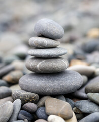 Fototapeta na wymiar Stone pebbles by the sea.