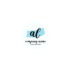 AL Initial handwriting logo template vector