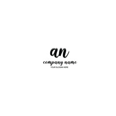 AN Initial handwriting logo template vector