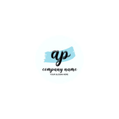 AP Initial handwriting logo template vector