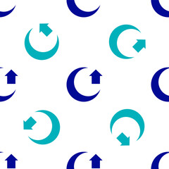 Blue Moon icon isolated seamless pattern on white background. Vector.
