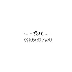 AU Initial handwriting logo template vector
