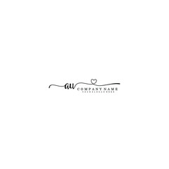 AU Initial handwriting logo template vector
