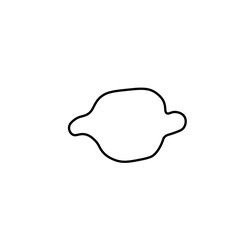 Vector lemon with a black line.Simple food and cooking illustration in doodle style on a white isolated background hand drawn.Design for social networks,web,advertising,banners,menus,recipes.