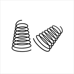 Coil Spring Icon, Helical Spring, Energy Storing And Releasing Mechanical Device